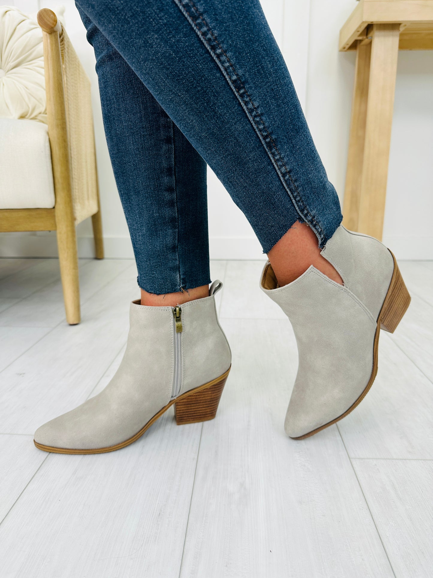 Bold Boundaries Booties In Light Grey