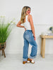 Off The Cuff Wide Leg Cuffed Tummy Control Cropped Jeans
