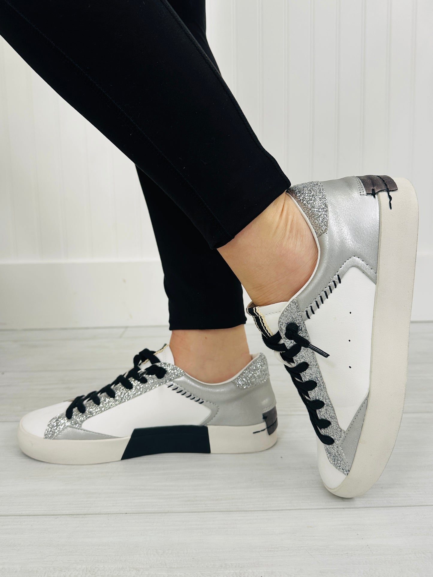 Shimmer Street Sneakers in Silver Glitter