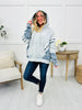 Washed & Worn Hoodie In Grey Denim