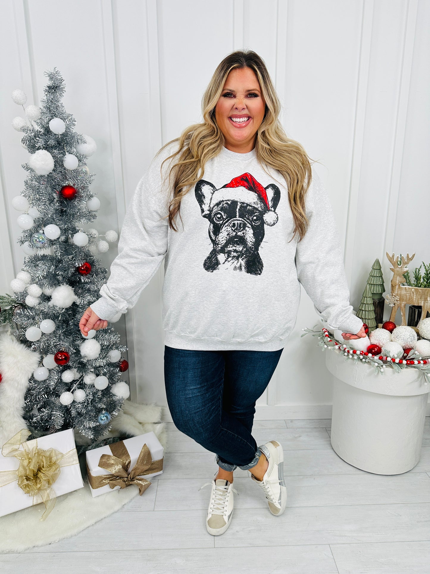 Jolly French Bulldog Graphic Crewneck Sweatshirt