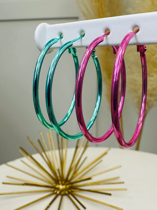 Melt My Heart Metallic Hoops- Multiple Colors!