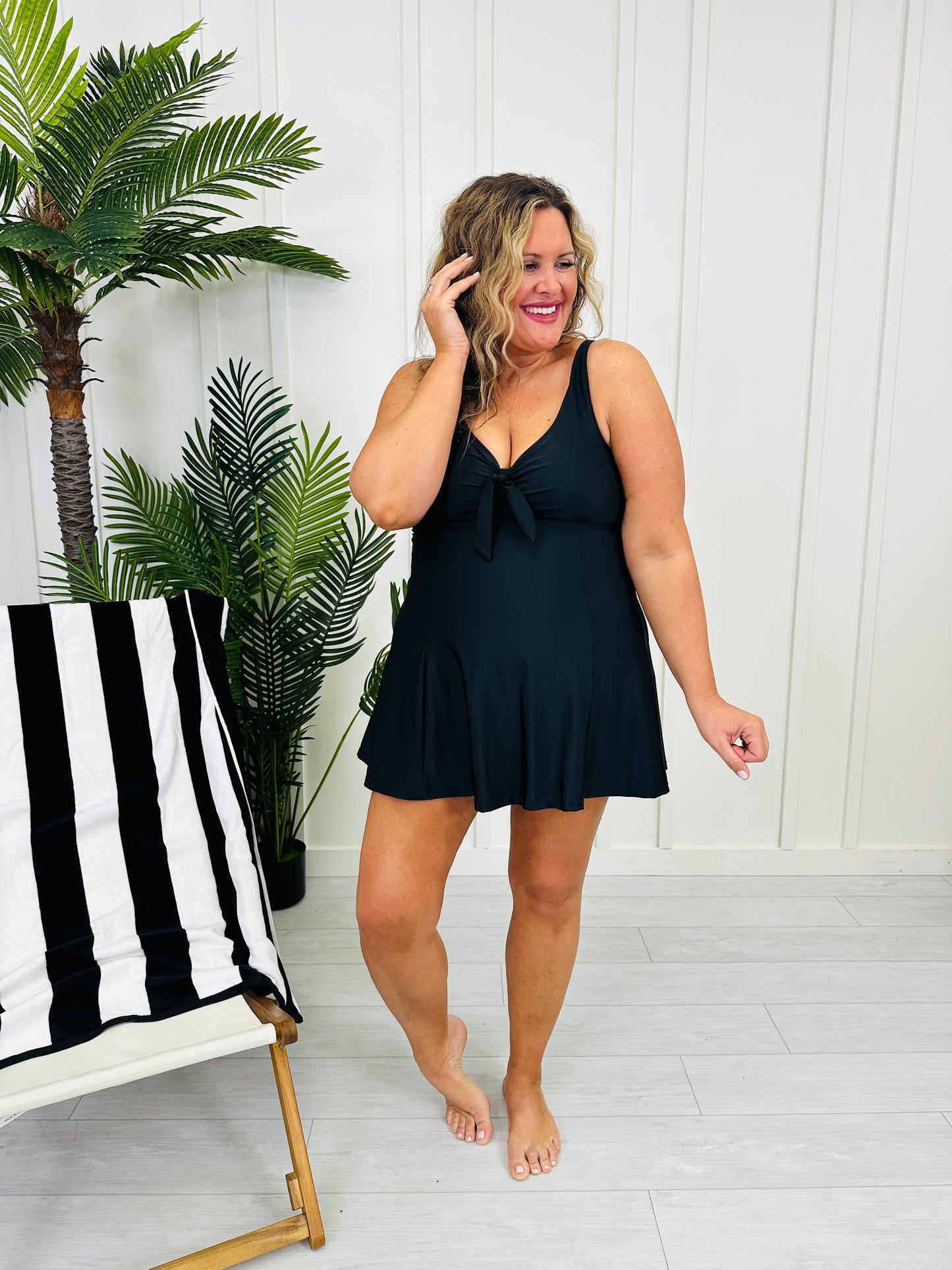 The Lindsay Swim Dress In Black