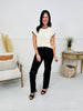 Fade To Black Tummy Control Slim Wide Leg Black Jeans