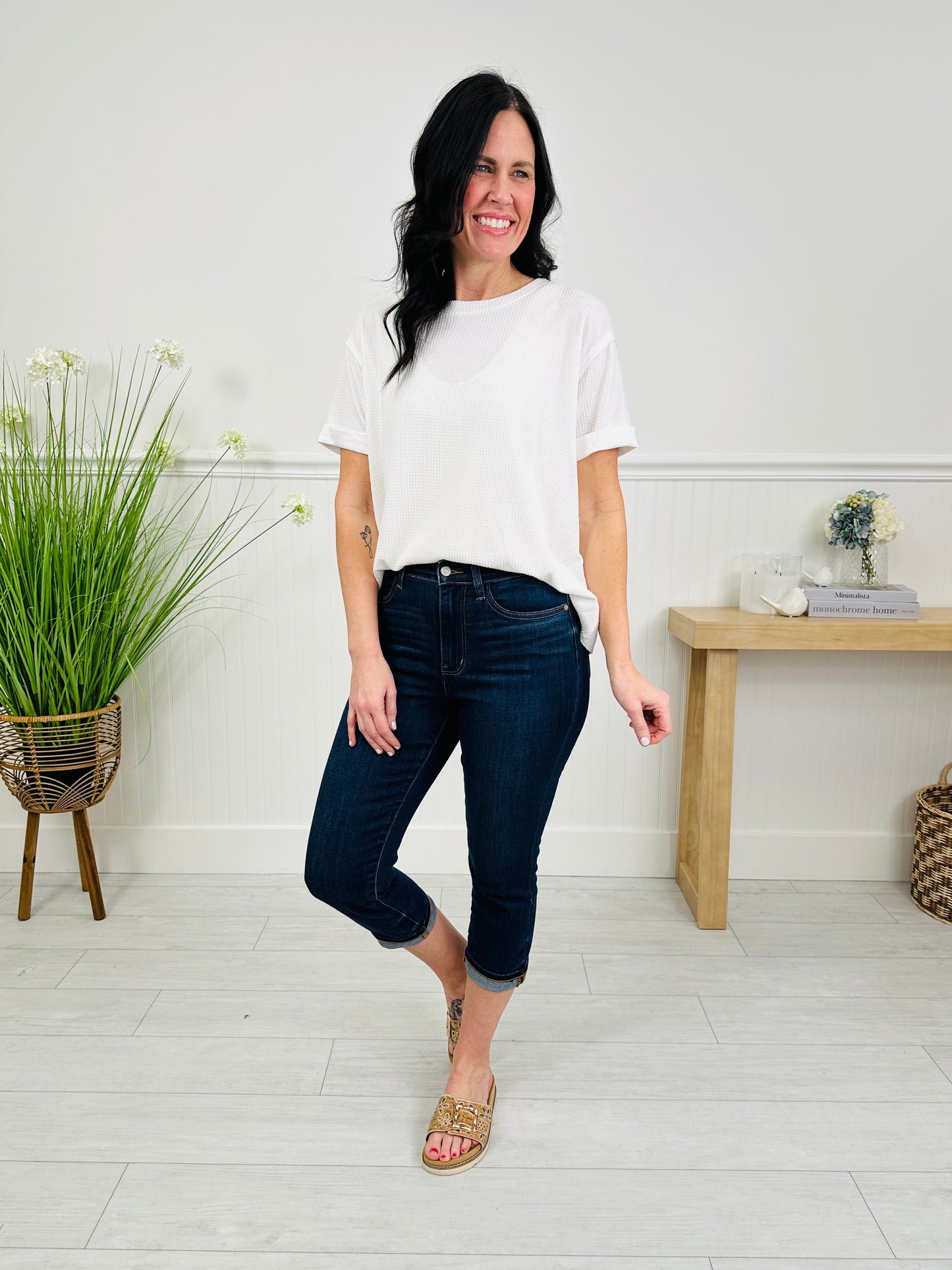 Judy Blue New Beginnings Cuffed Capri Jeans