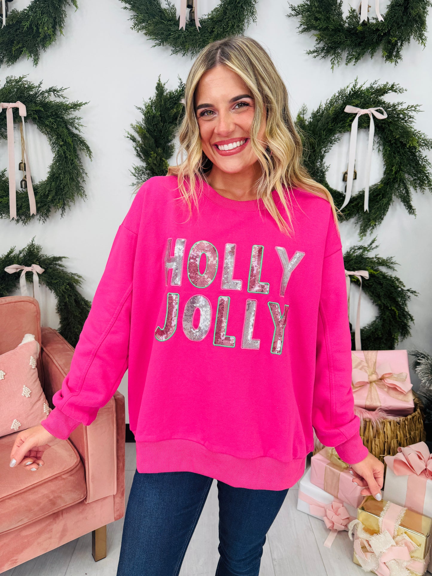Holly, Jolly, and Sparkle Pullover