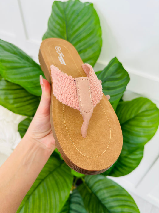 Wildflower Weave Flip Flops In Pink
