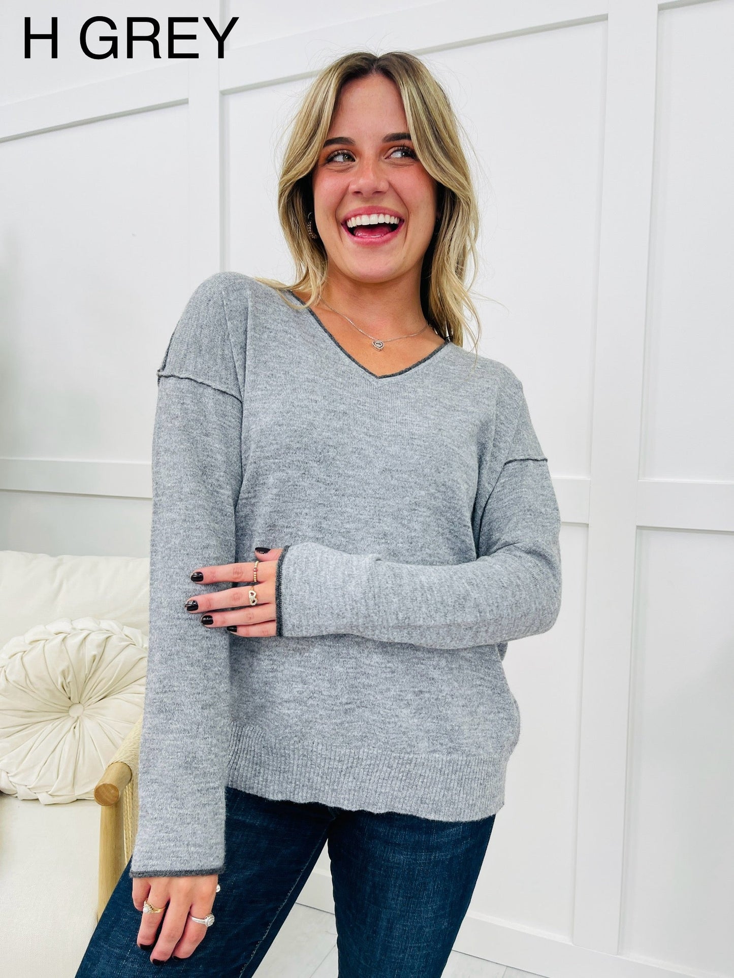 Comfortable Contrast Sweater- Multiple Colors!