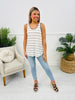 Sunday Stride Tank Top in Off White/Black