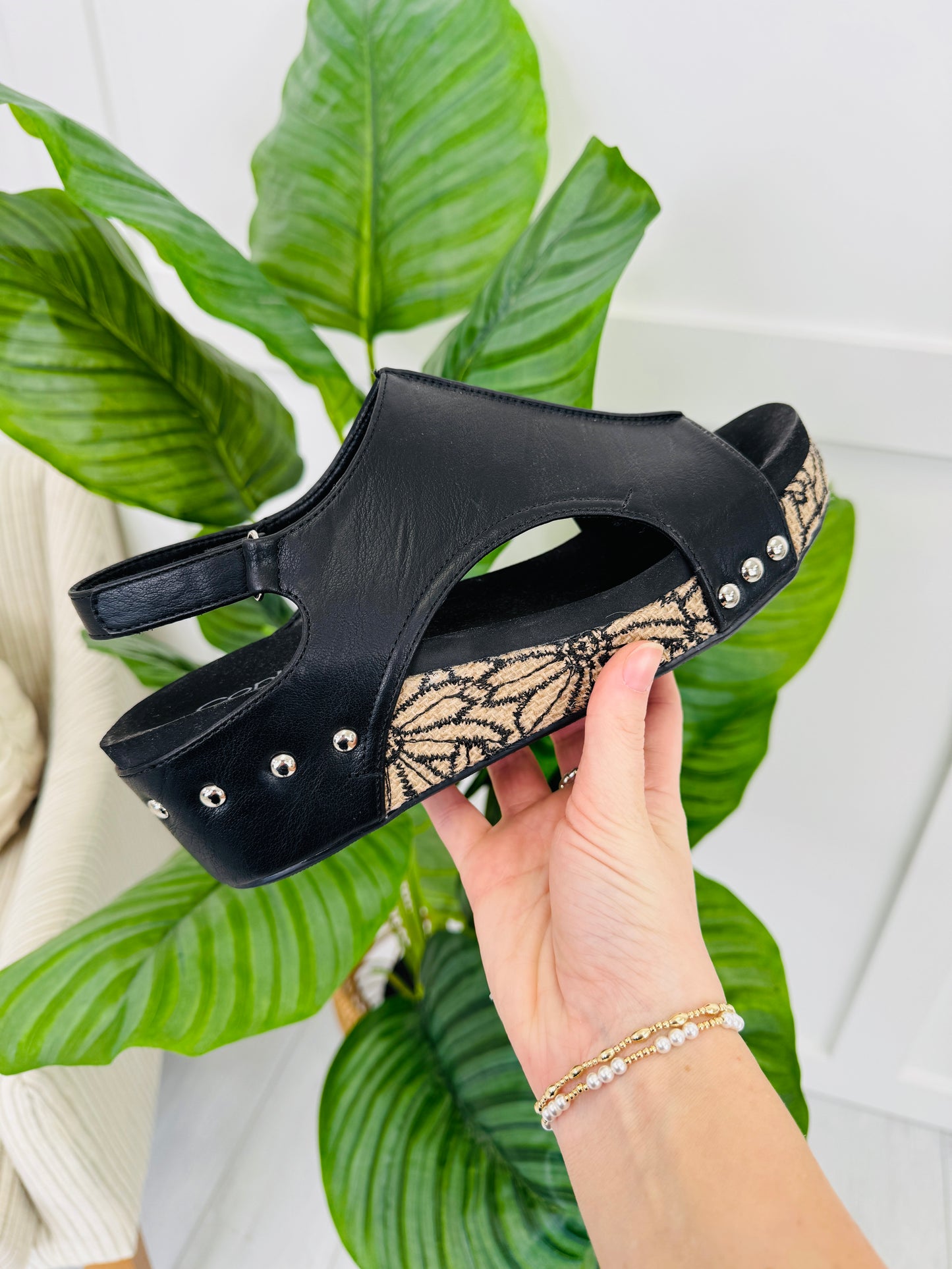 Effortless Dazzle Wedges In Black Combo