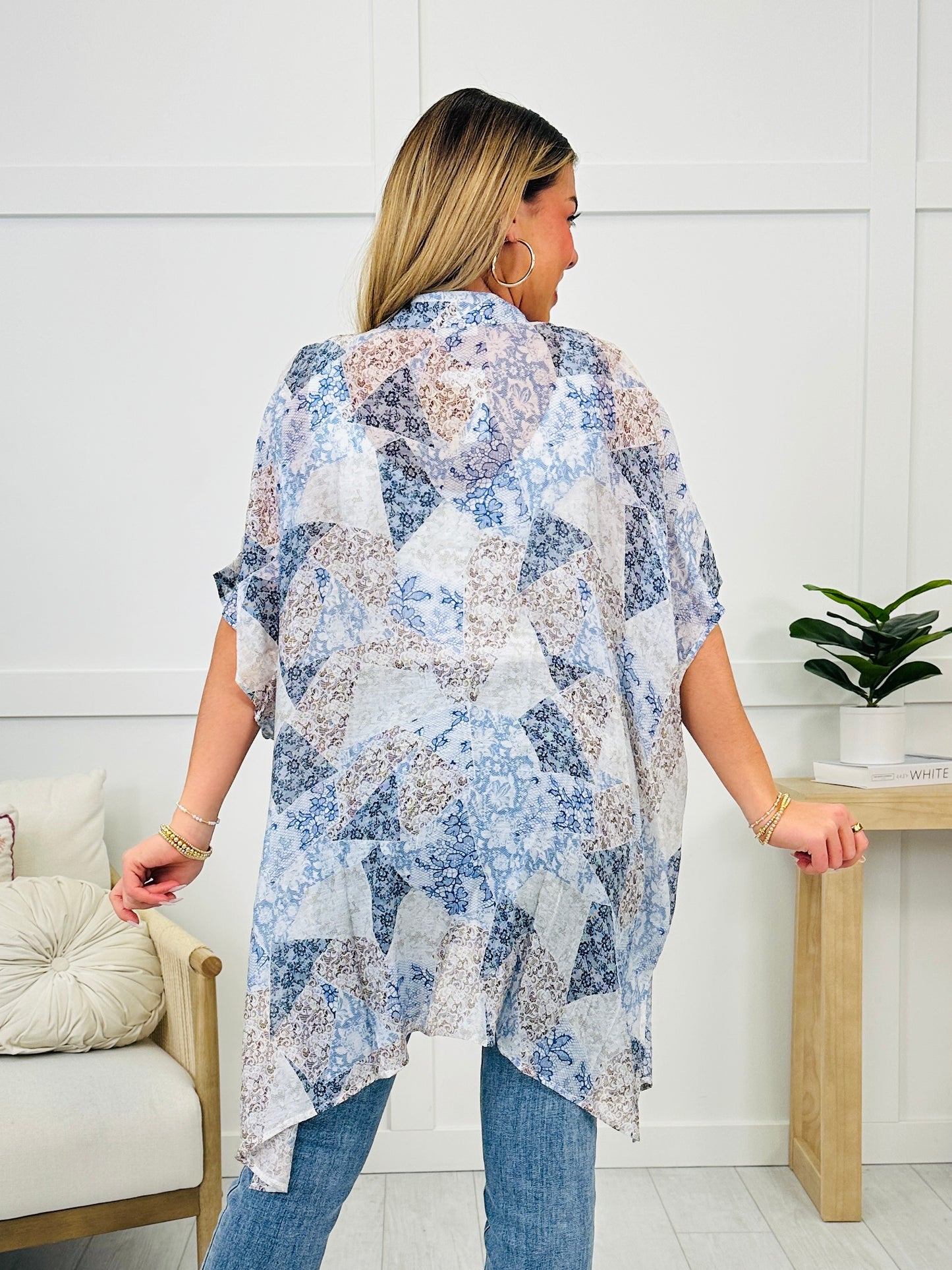 True Wishes Kimono In Blue Combo