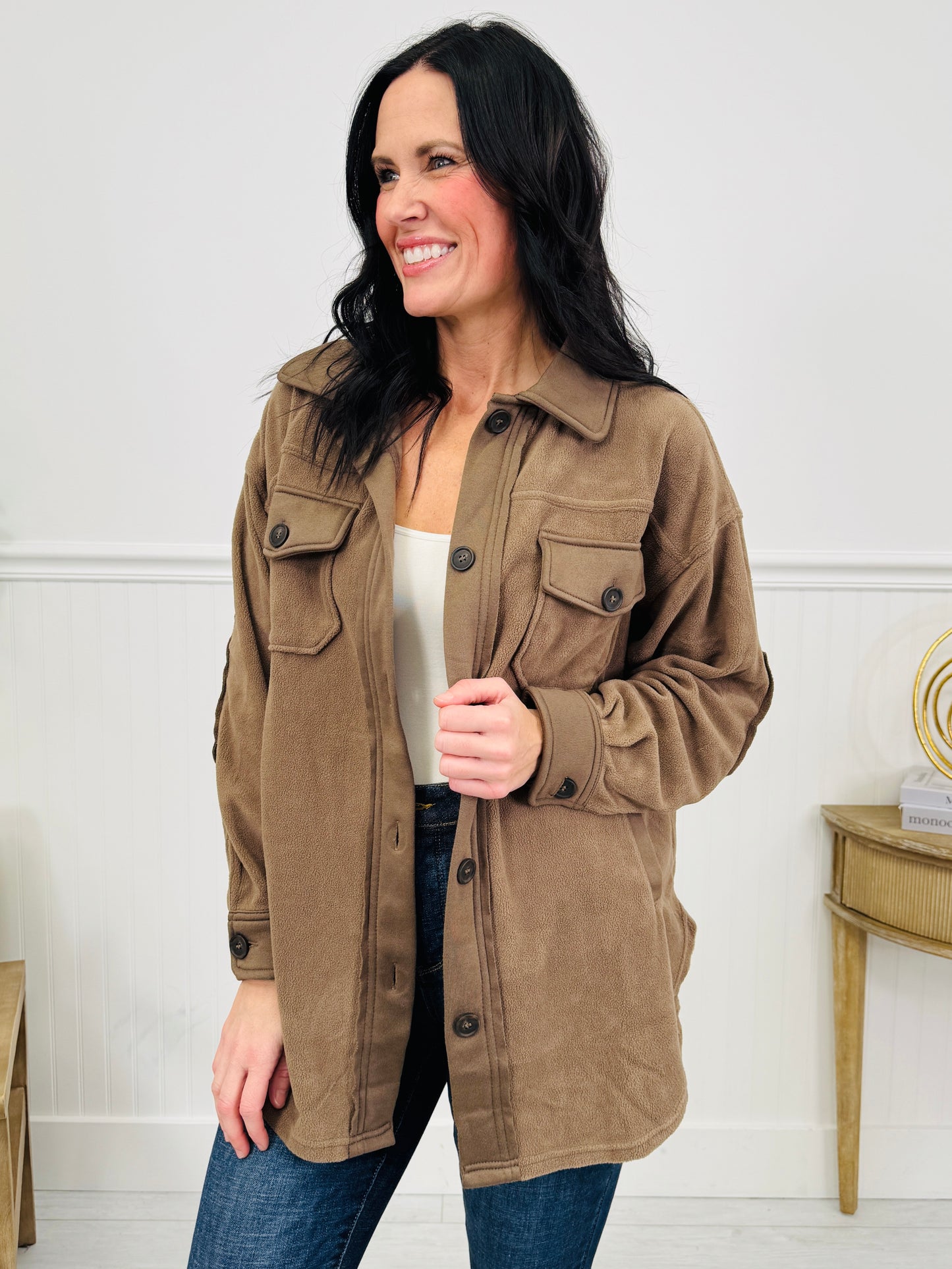 Breezy Commute Shacket in Mocha