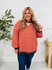 Stripe Story Pullover in Rust