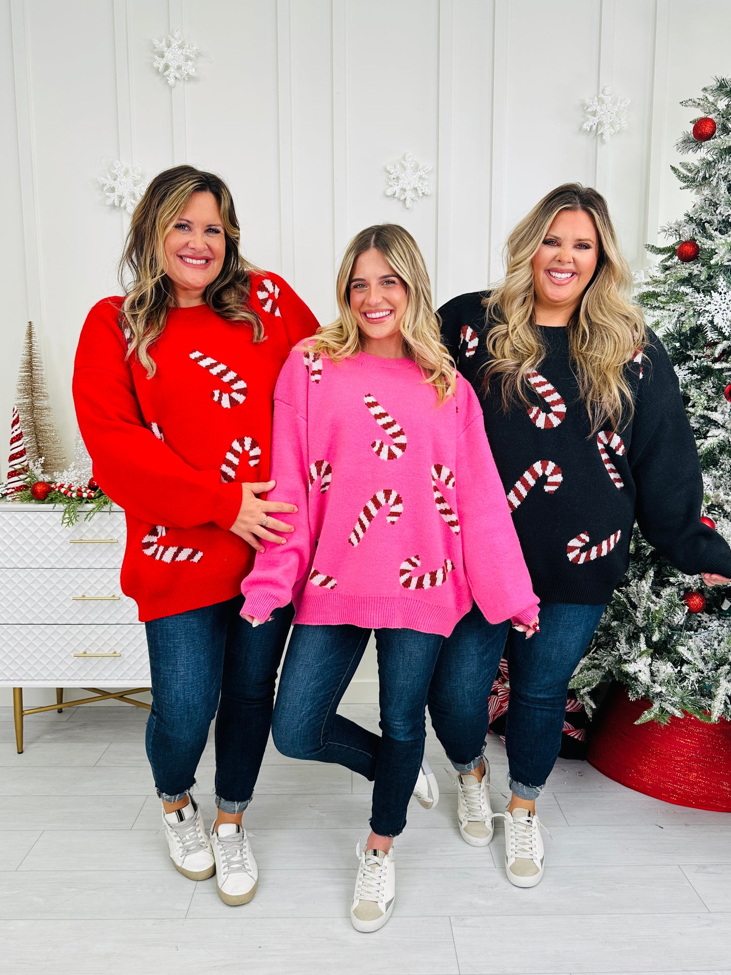 Candy Cane Cutie Sweater In Multiple Colors