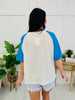 Play It Back Top In Cream Blue