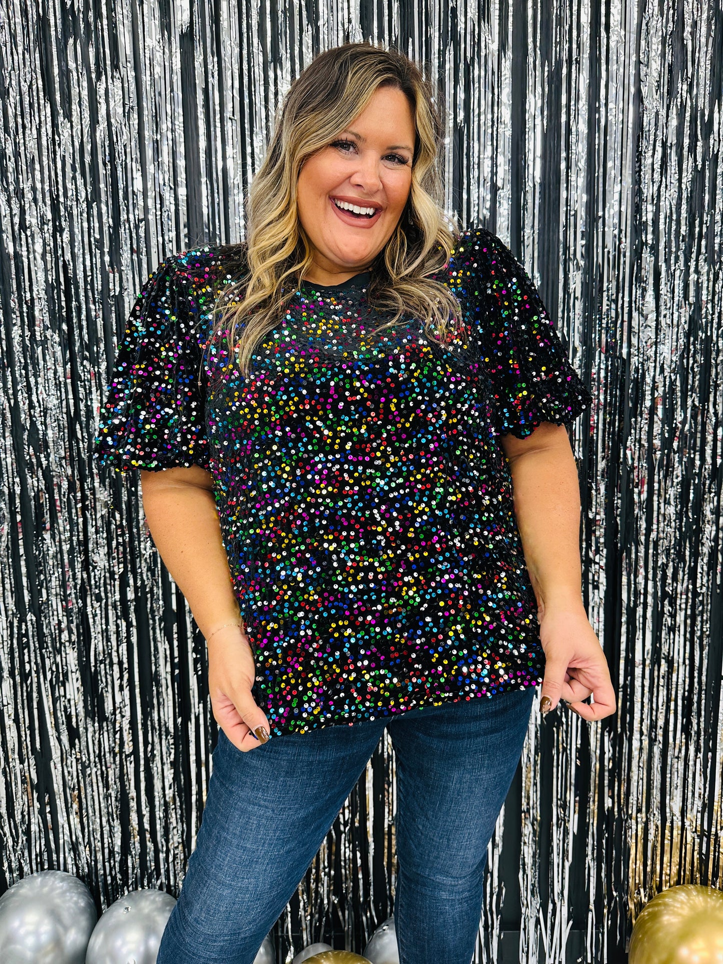 REG/CURVY Starry Night Shimmer Top