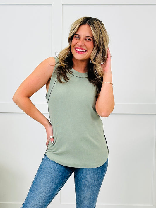 Basic Babe MOCO Exclusive Design Tank Top In Sage