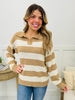 Stripe Hype Sweater In Mocha/Cream