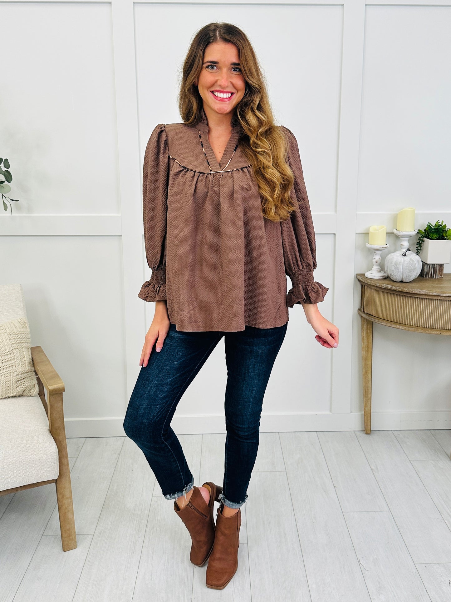 Saddle Creek Top In Chocolate