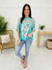 Watercolor Whimsy Top In Peacock Blue