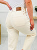 Judy Blue Cream of The Crop Cropped Wide Leg Jeans