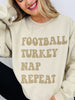 Football Turkey Nap Repeat Graphic Crewneck Sweatshirt