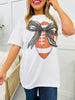 REG/CURVY Bow My Heart Football Rhinestone Graphic Tee