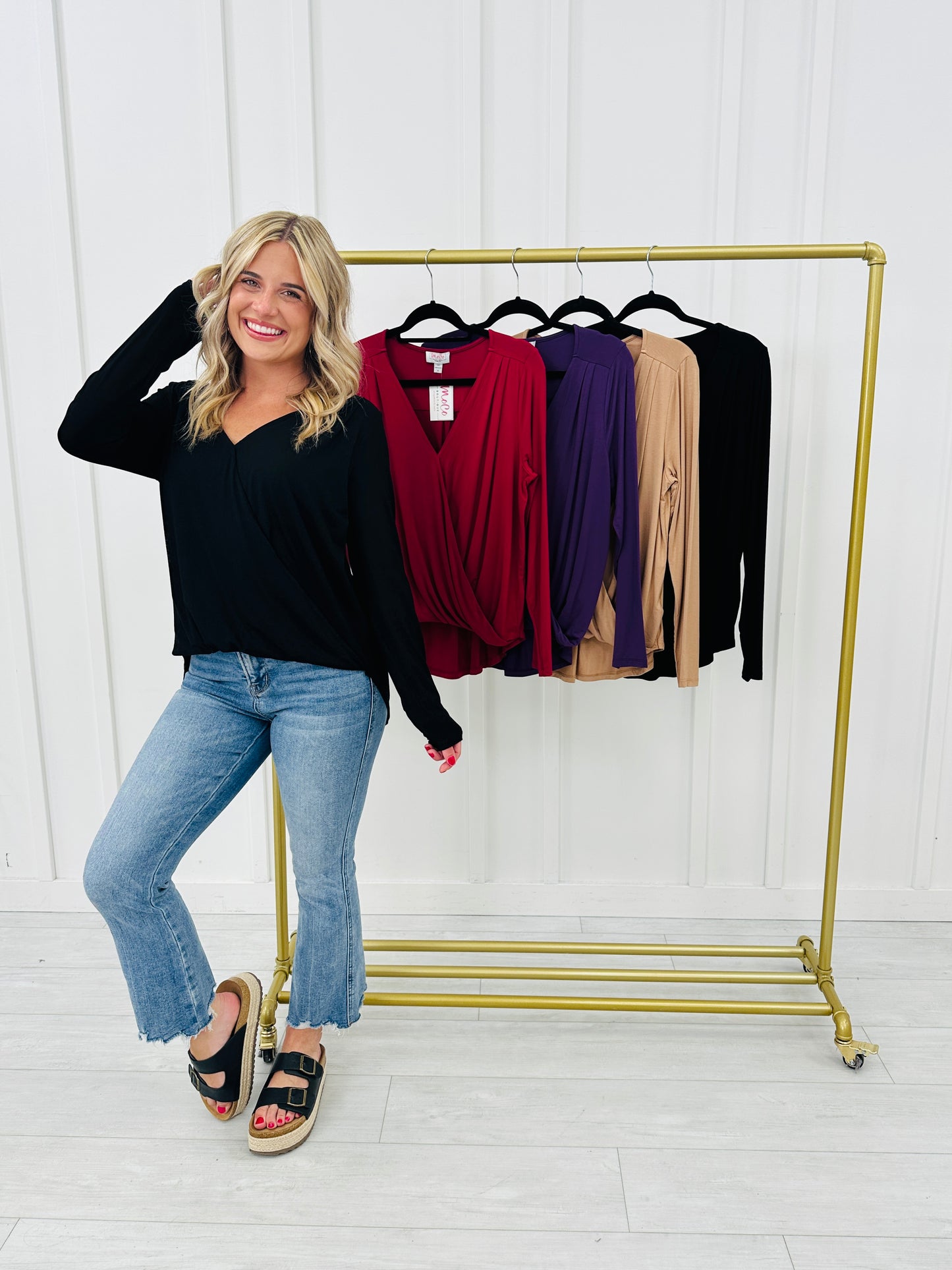 Wrapped in Style Long Sleeve Top- Multiple Colors!