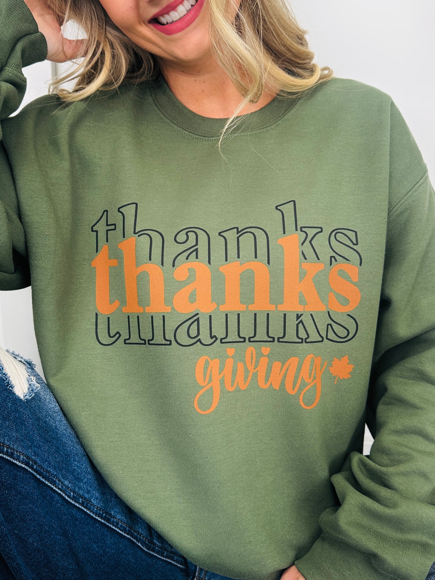 Thanksgiving Graphic Crewneck Sweatshirt- Multiple Colors!