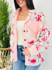 Peony Perfection Shacket In Peach Multi