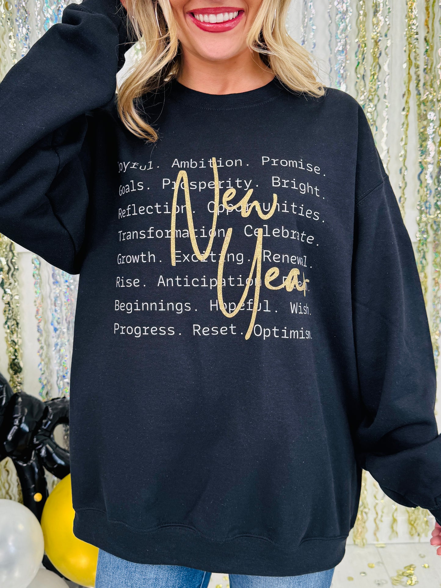 New Year Affirmations Graphic Crewneck Sweatshirt