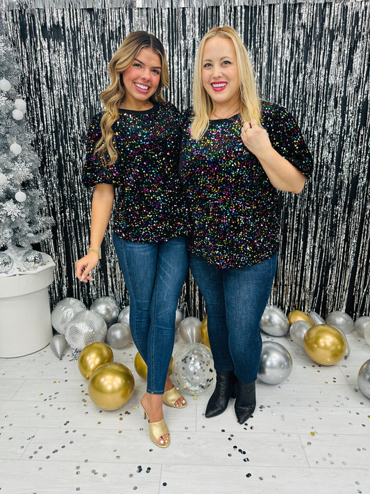 REG/CURVY Starry Night Shimmer Top