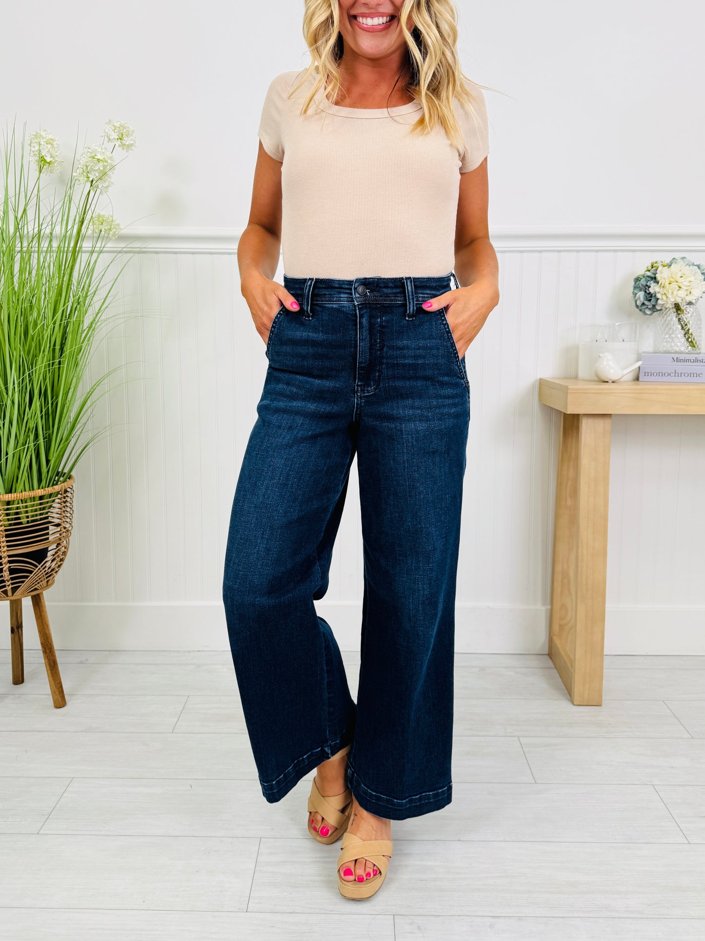Judy Blue Timeless Touch Trouser Wide Leg Ankle Jeans