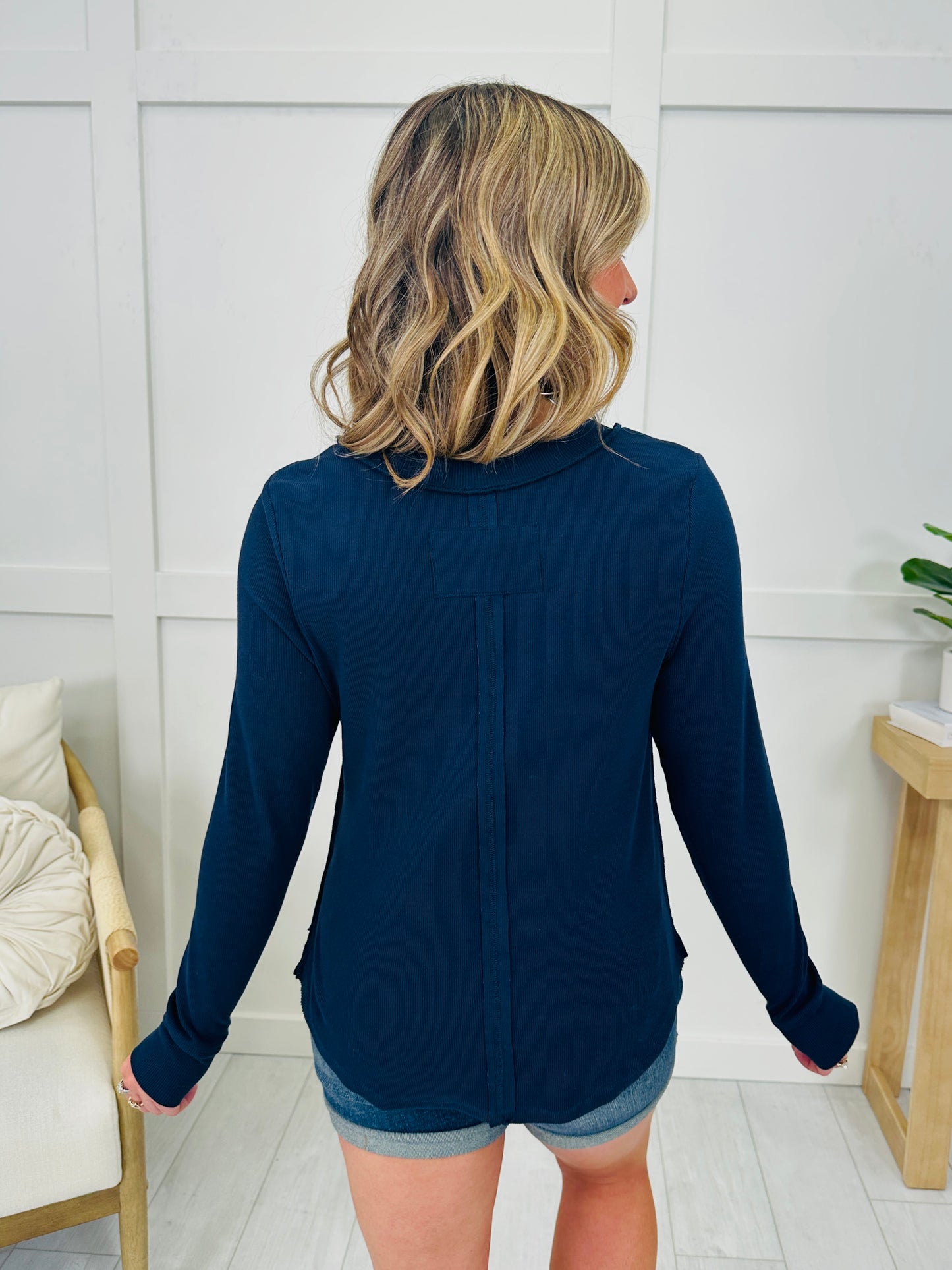 MOCO Exclusive Everyday Essential Long Sleeve Top In Navy