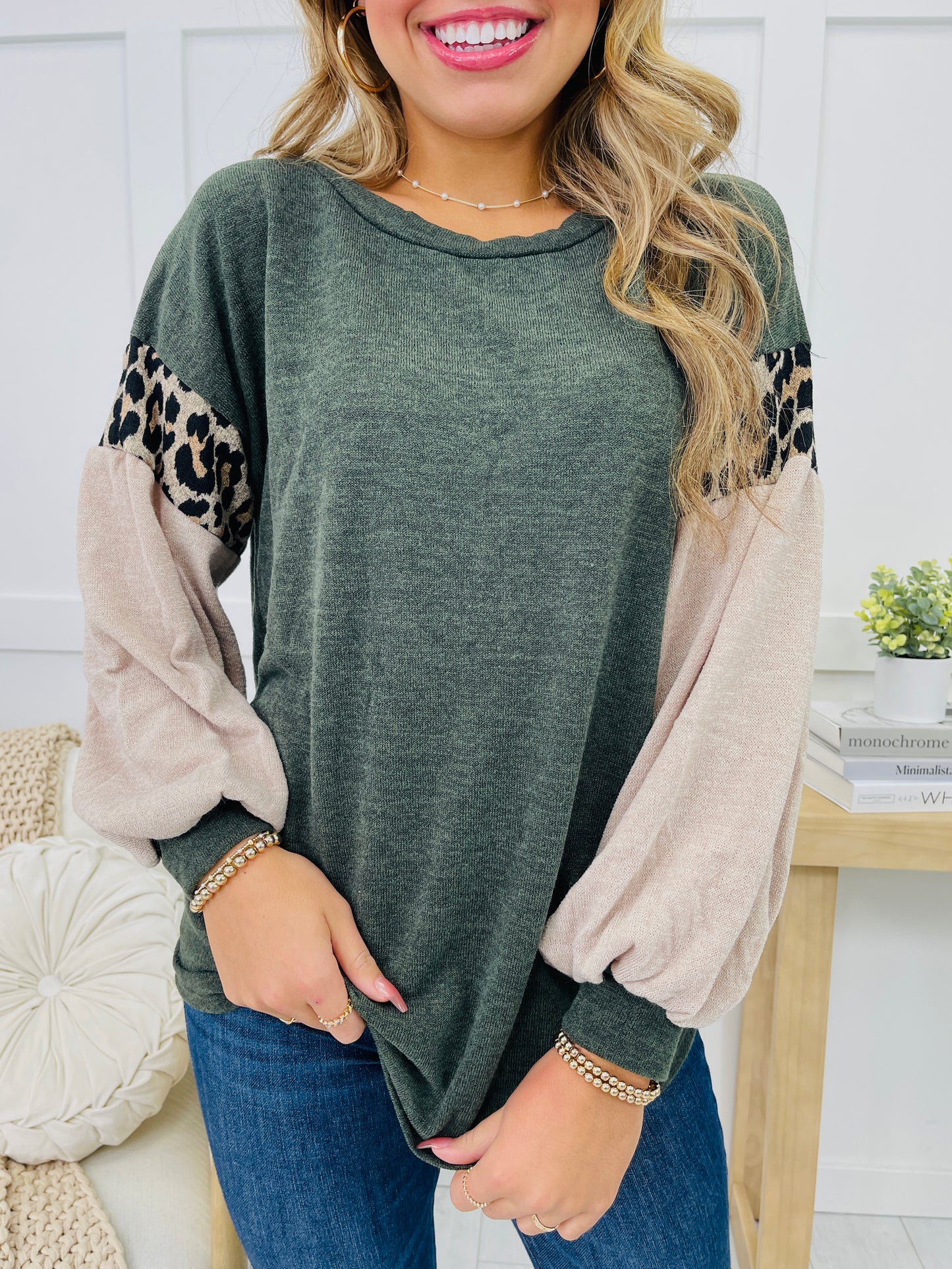 Spotted Adventure Top In Olive