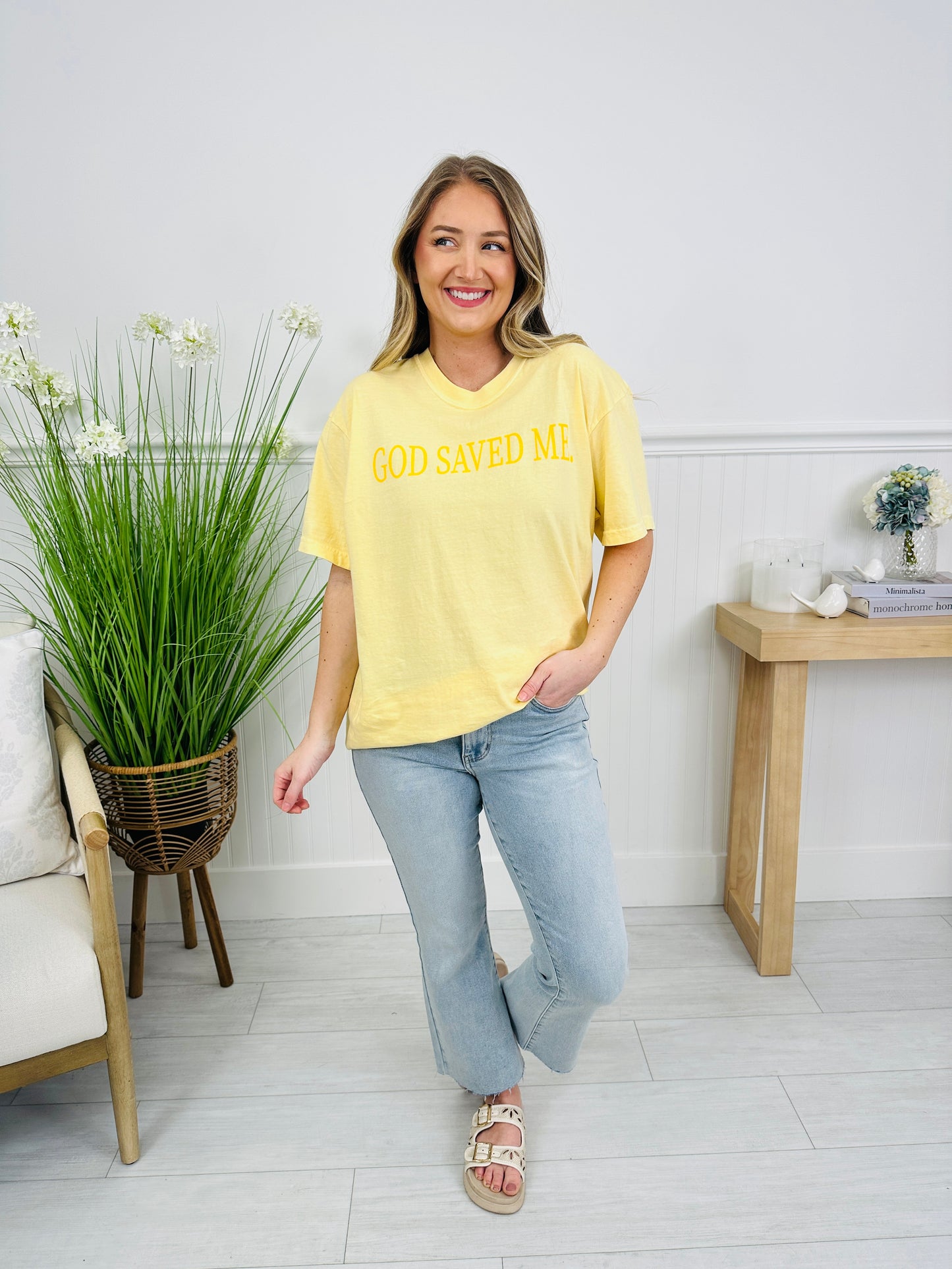 God Saved Me Graphic Tee in Multiple Colors