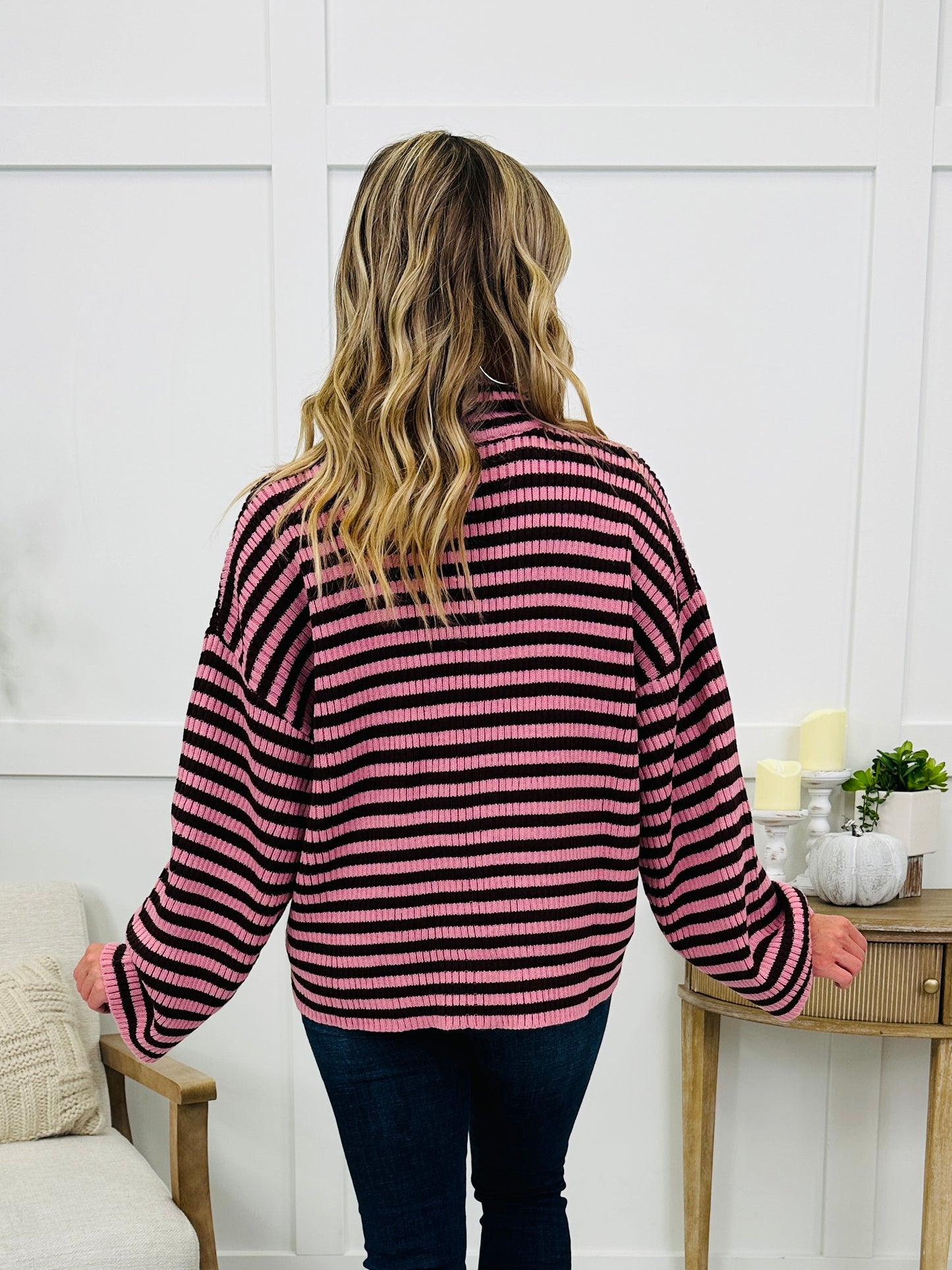 The Favorite Find Cardigan In Dusty Pink/Chocolate