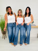 Tied Up in Style Tummy Control Wide Leg Jeans