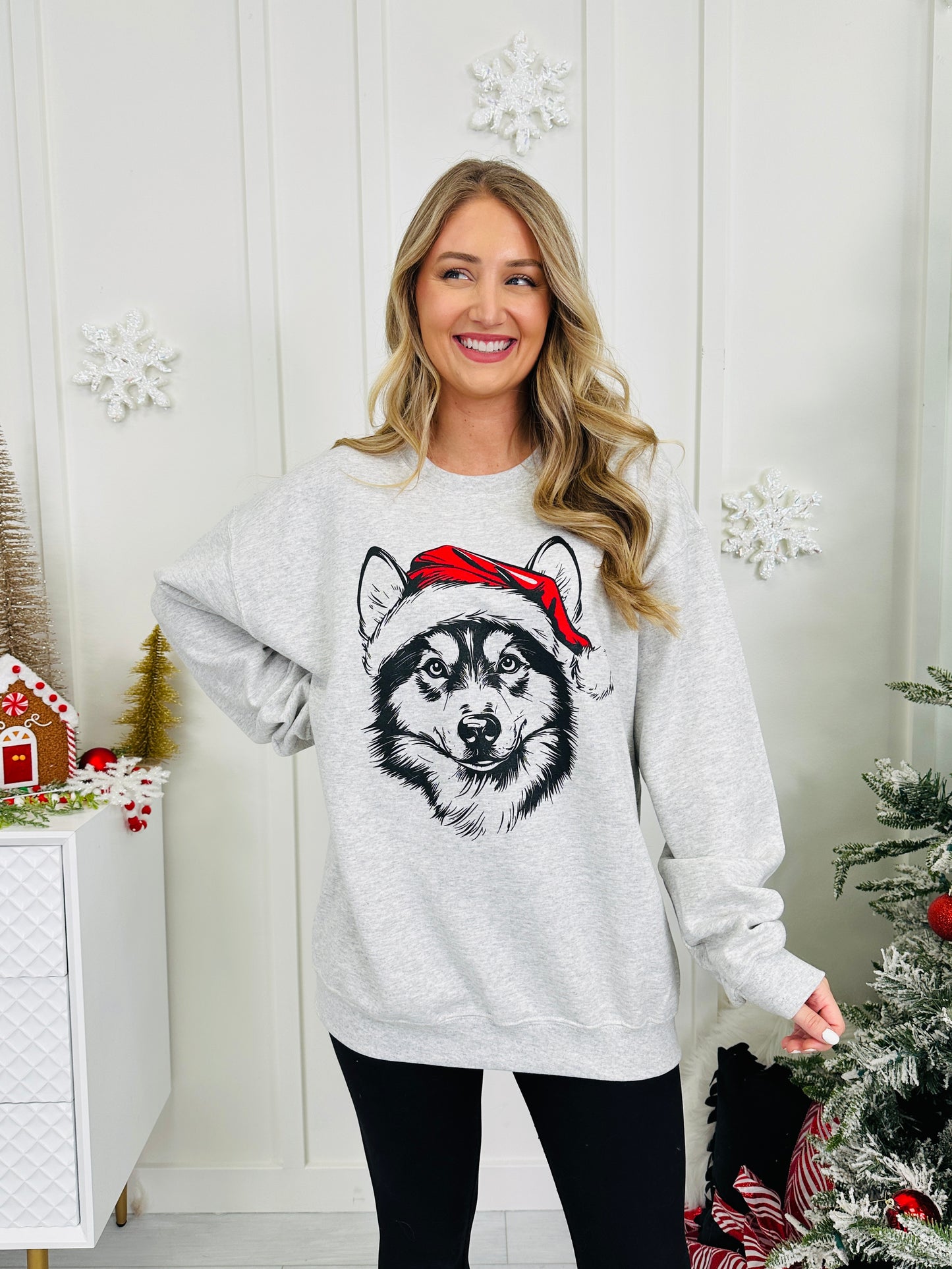 Jolly Husky Graphic Crewneck Sweatshirt