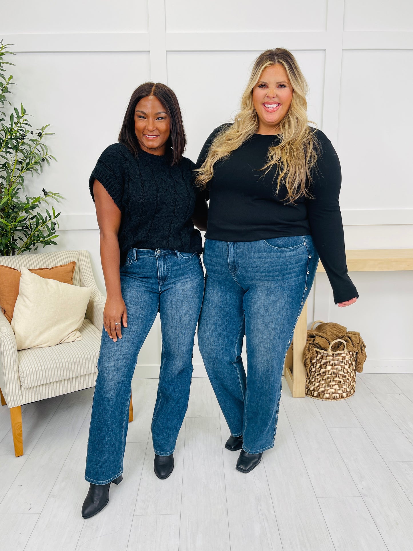 Judy Blue Straight Up Stud Straight Leg Jeans