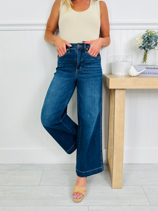 Judy Blue Set The Standard Tummy Control Ankle Wide Jeans
