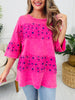 Petal Theory Top in Hot Pink