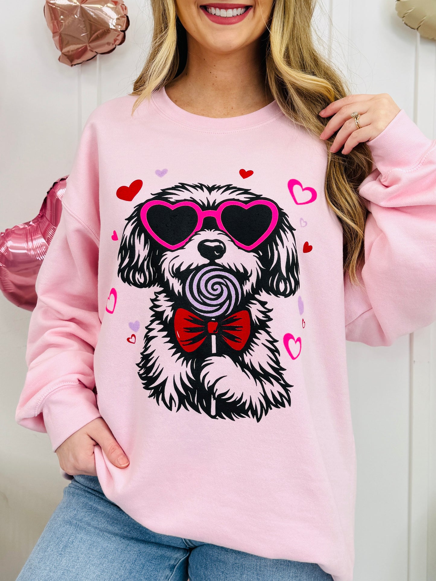 Dogs and Lollipops Graphic Crewneck Sweatshirt