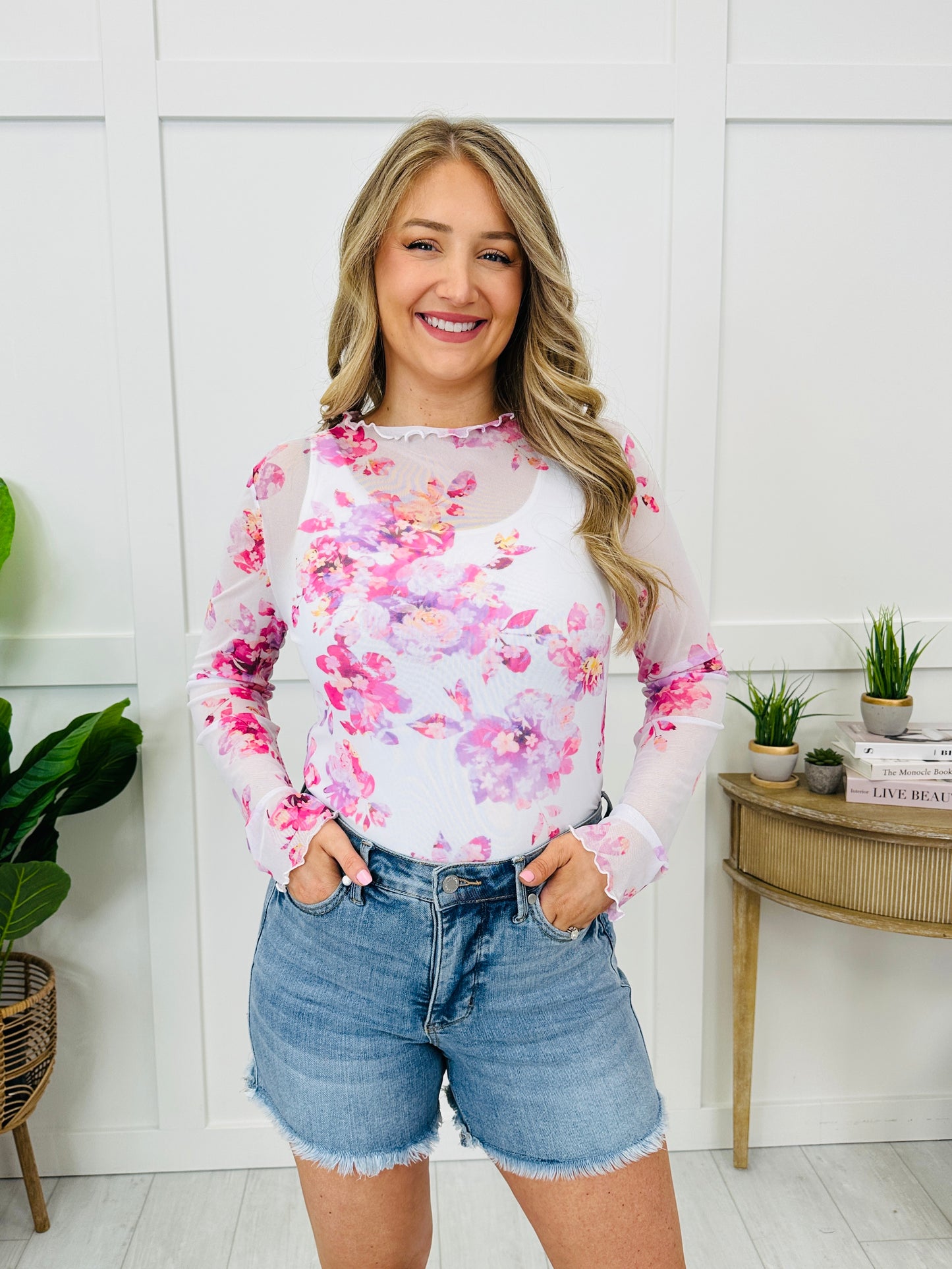 The Pastel Bloom Top In Fuchsia
