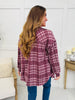 Flannel Forecast Shacket In Burgundy