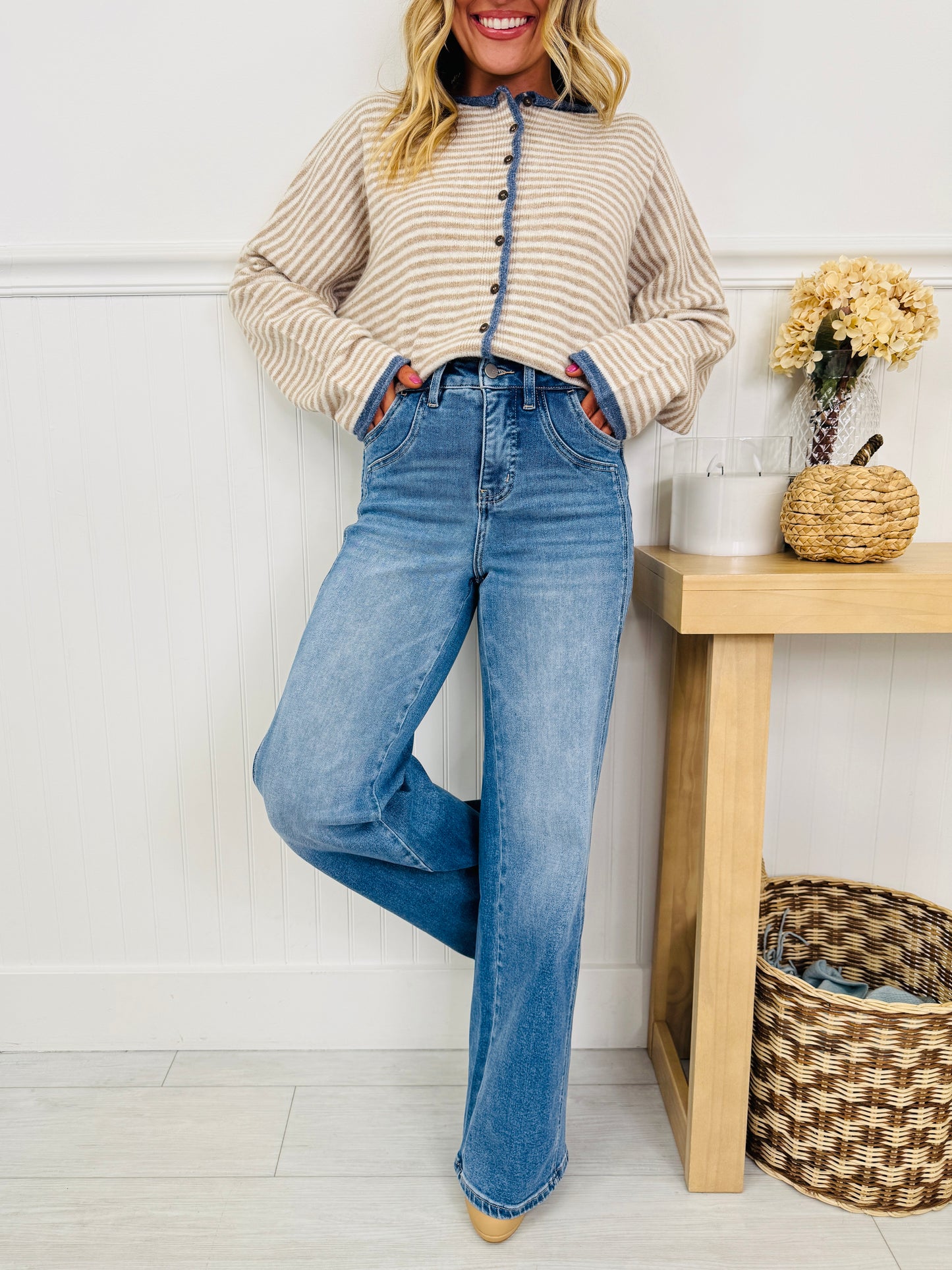 Signature Seam Tummy Control Wide Leg Jeans