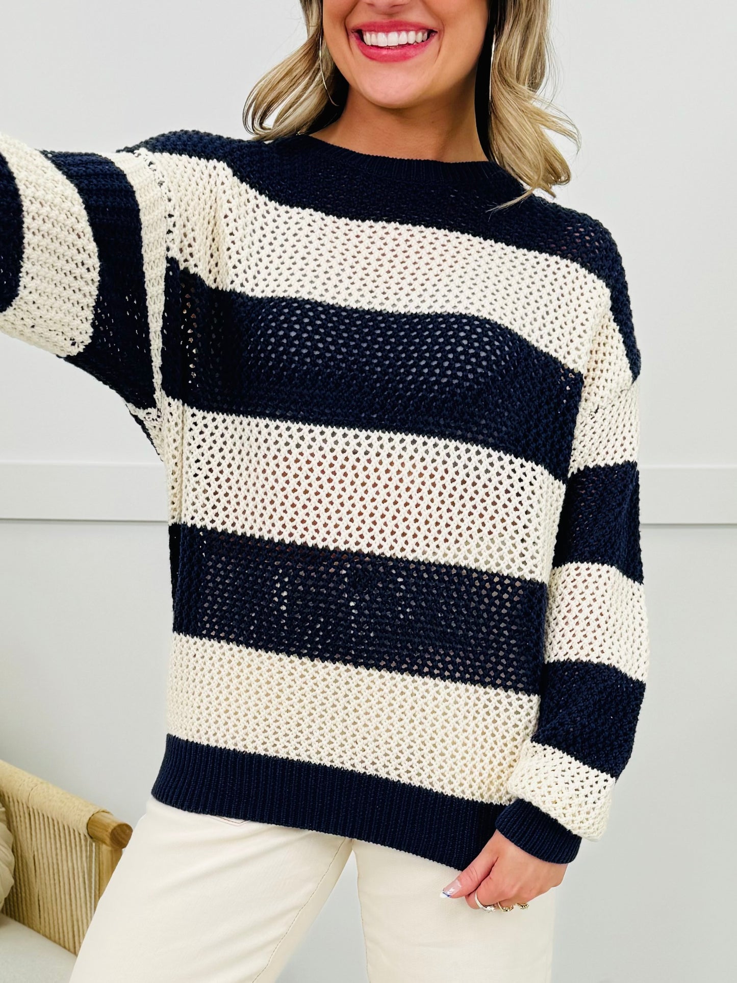 MOCO Exclusive Coastal Chic Striped Sweater- Multiple Colors!