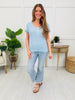 Soft Hearted Henley Top In Blue
