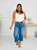 Put a Bow On It Tummy Control Wide Leg Cropped Jeans