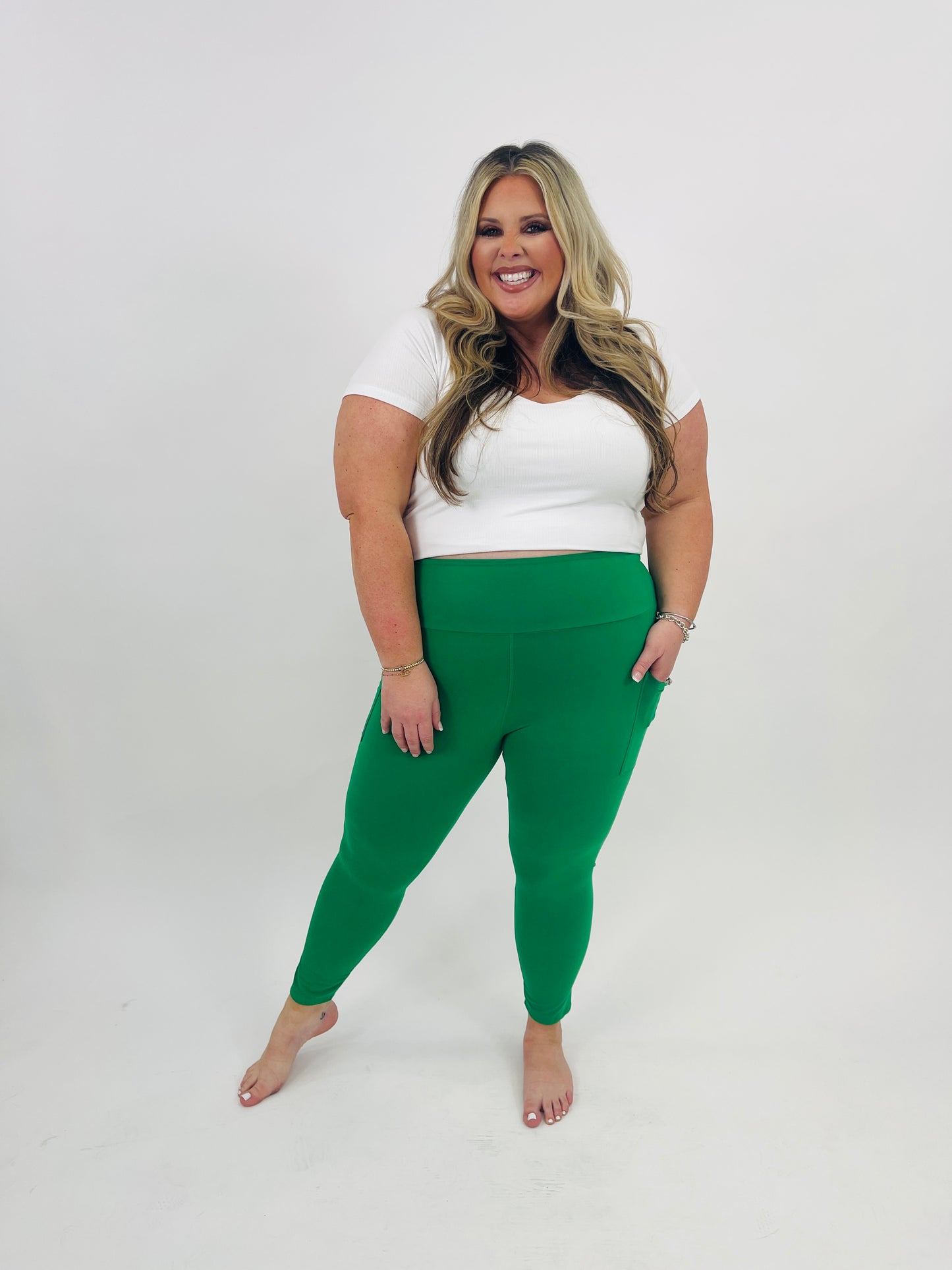 Tummy Control Custom MOCO Leggings In Kelly Green